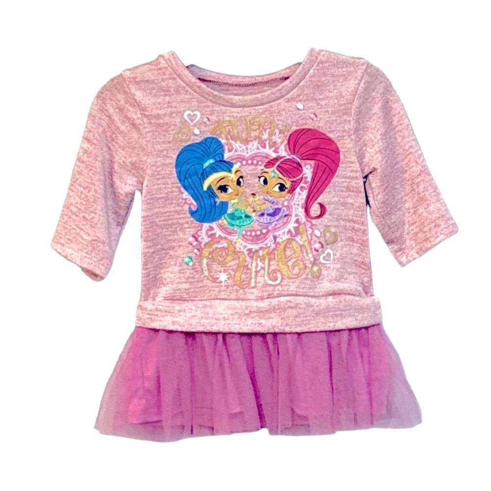 Nickelodeon | Shimmer and Shine Girls Pink Long Sleeve Tunic Sweater Top 2T